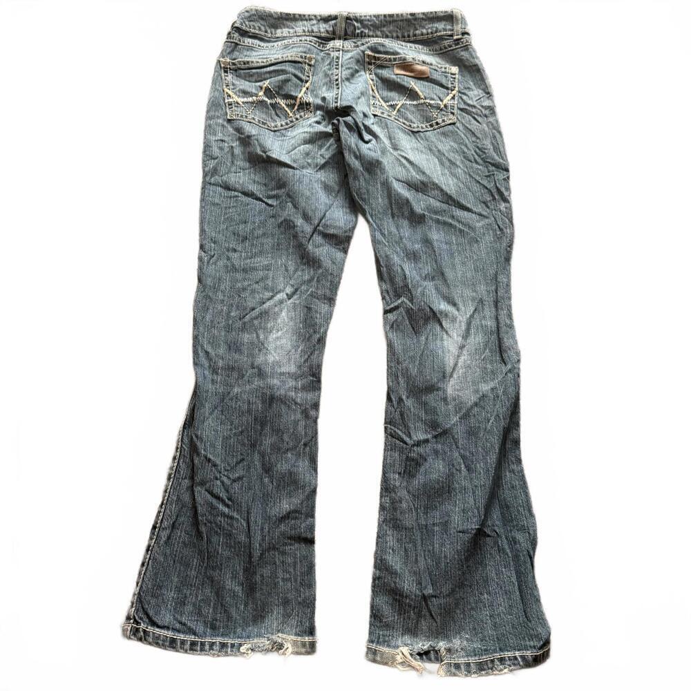 Wrangler Premium Patch Bootcut Jeans Y2K Low Rise Stretch Denim Size: 28 x 30 - Picture 3 of 8